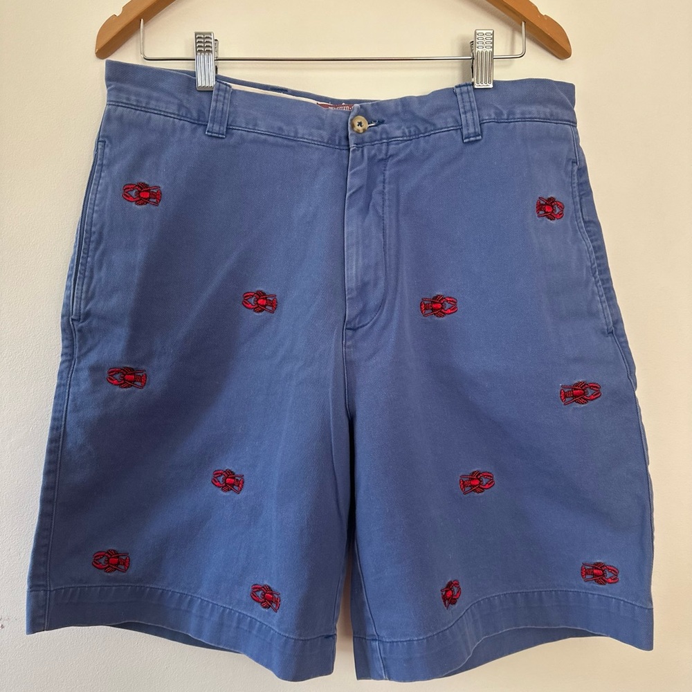 Berle Classic Lobster Shorts , Indigo Blue Shorts with embroidered  Lobsters  34